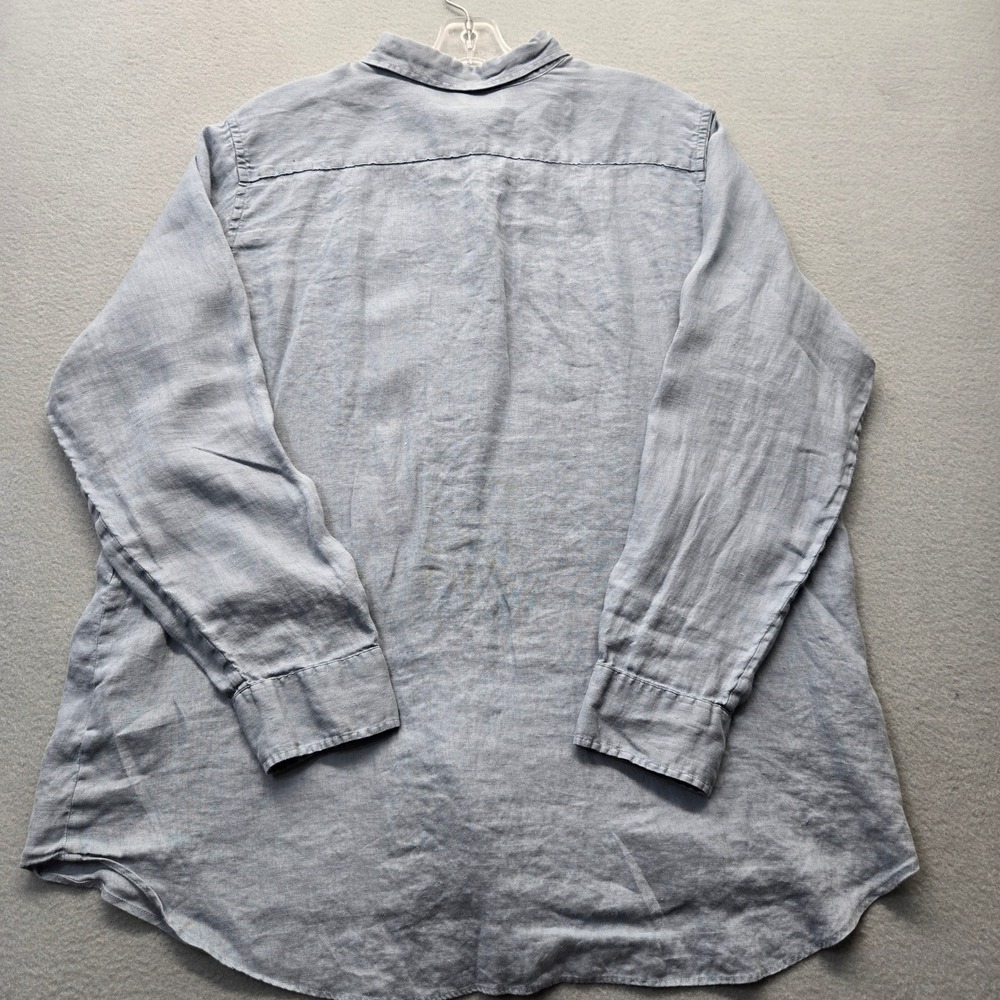 Lauren Ralph Lauren Womens XL Light Blue‎ 100% Linen Roll Tab Button Down Shirt - Picture 11 of 11
